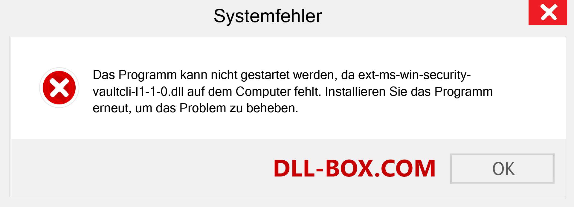 ext-ms-win-security-vaultcli-l1-1-0.dll-Datei fehlt?. Download für Windows 7, 8, 10 - Fix ext-ms-win-security-vaultcli-l1-1-0 dll Missing Error unter Windows, Fotos, Bildern