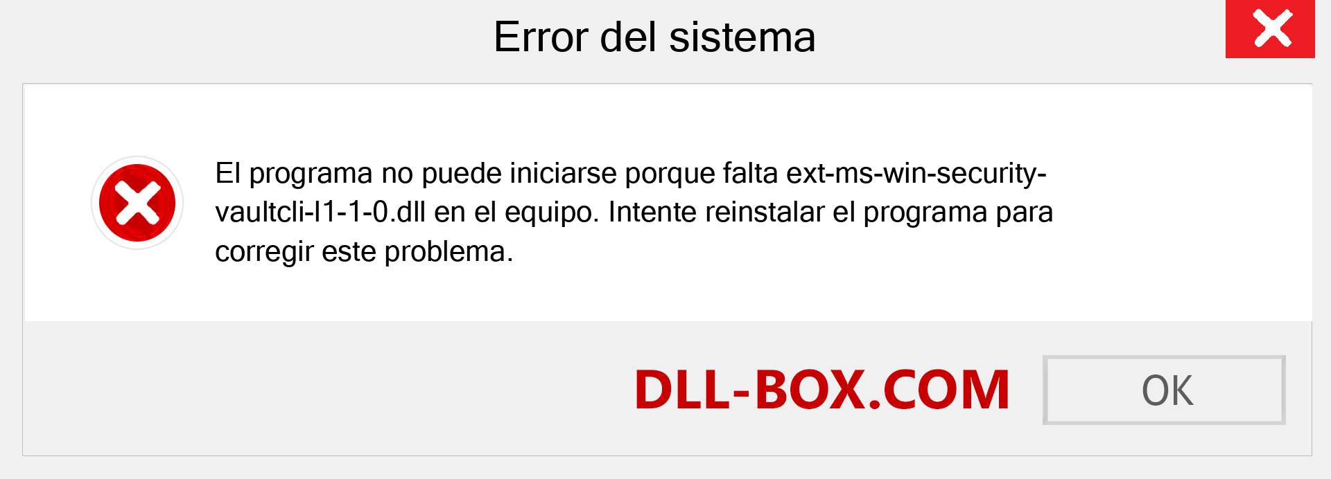 ¿Falta el archivo ext-ms-win-security-vaultcli-l1-1-0.dll ?. Descargar para Windows 7, 8, 10 - Corregir ext-ms-win-security-vaultcli-l1-1-0 dll Missing Error en Windows, fotos, imágenes